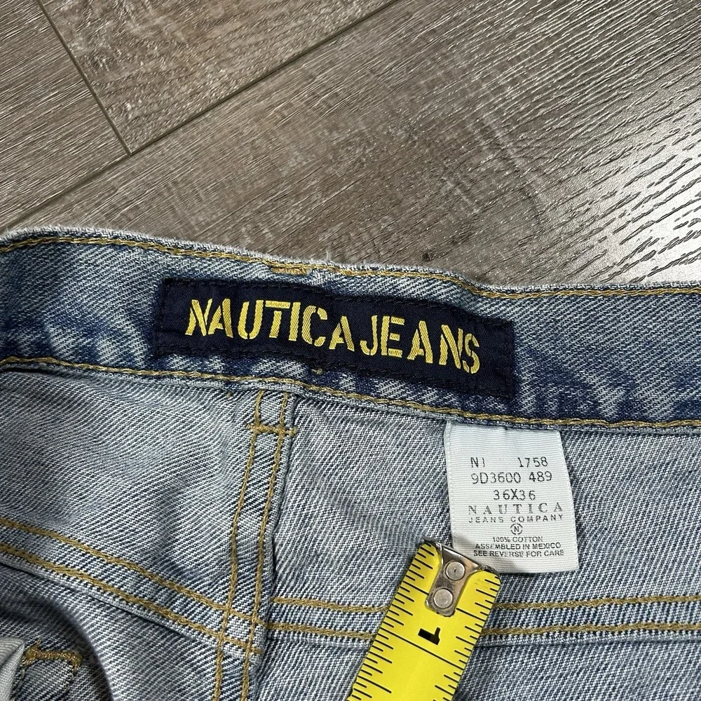 Vintage Nautica Jeans Co Jeans 36x36 Light Wash Straight‎ Leg Y2K Denim - Picture 4 of 7